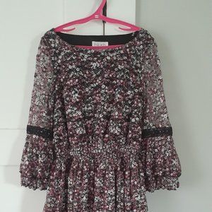 Girls Net Floral Liliac Dress (12 yr)